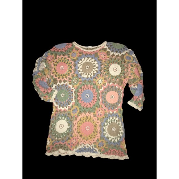 HANDKNIT SPRING/EASTER SWEATER  SZ M/L - Picture 3 of 9